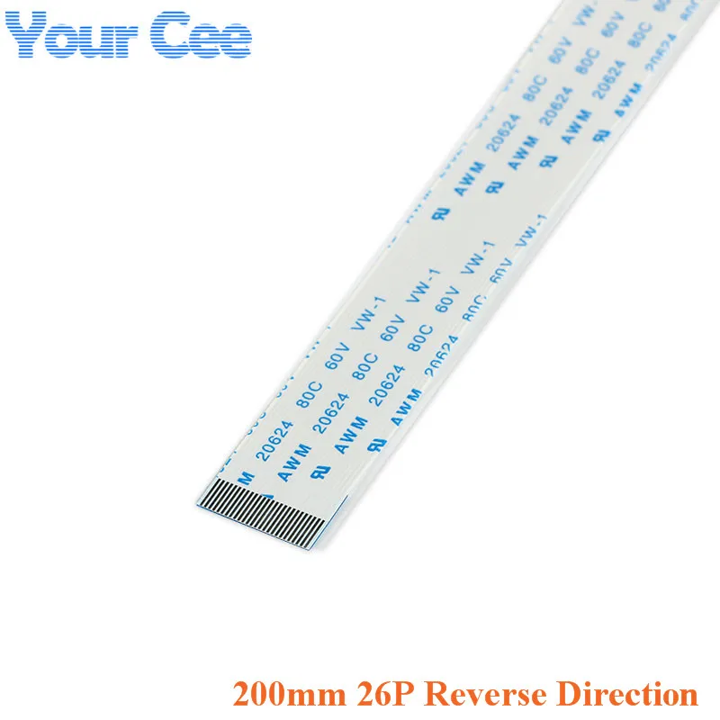 

20 pcs Reverse Direction 200MM Length 26 PIN 0.5mm Pitch FFC FPC TTL Ribbon Flat Cable Flex For Camera Touchpad Mouse Pad