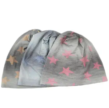 

B179121 new style spring autumn gradual change five-pointed star comfort unisex beanie hat