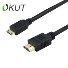 Mini HDMI male to HDMI male Cable 6FT Gold-Plated 1.4 3D 4K*2k 1080P High Premium Cable Adapter for Tablet Camcorder H100