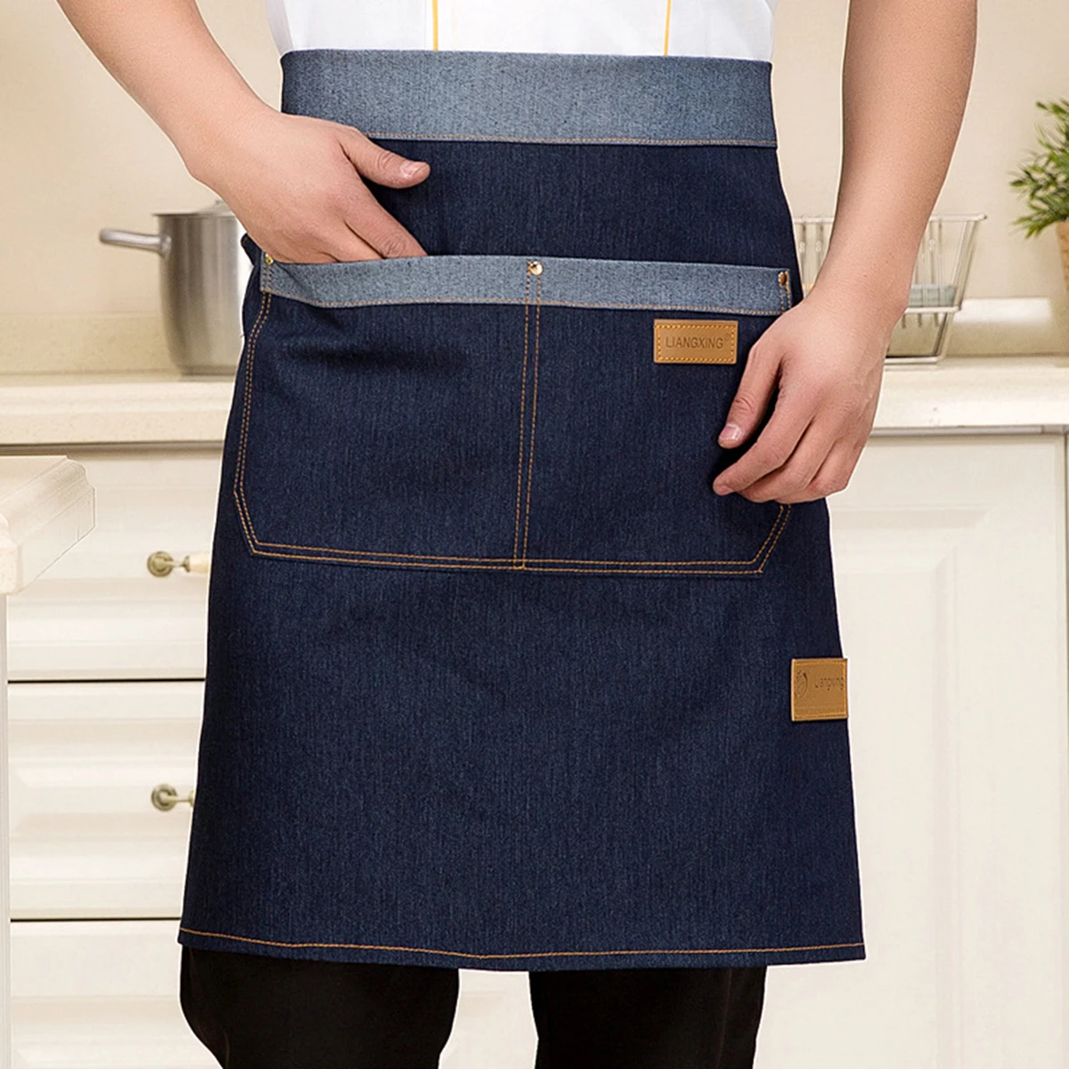 

2017 Hot Sale Denim Fabrics Short Cowboy Apron Restaurant Baking Coffee Shop Workwear Waiter Baking & Pastry Working Apron
