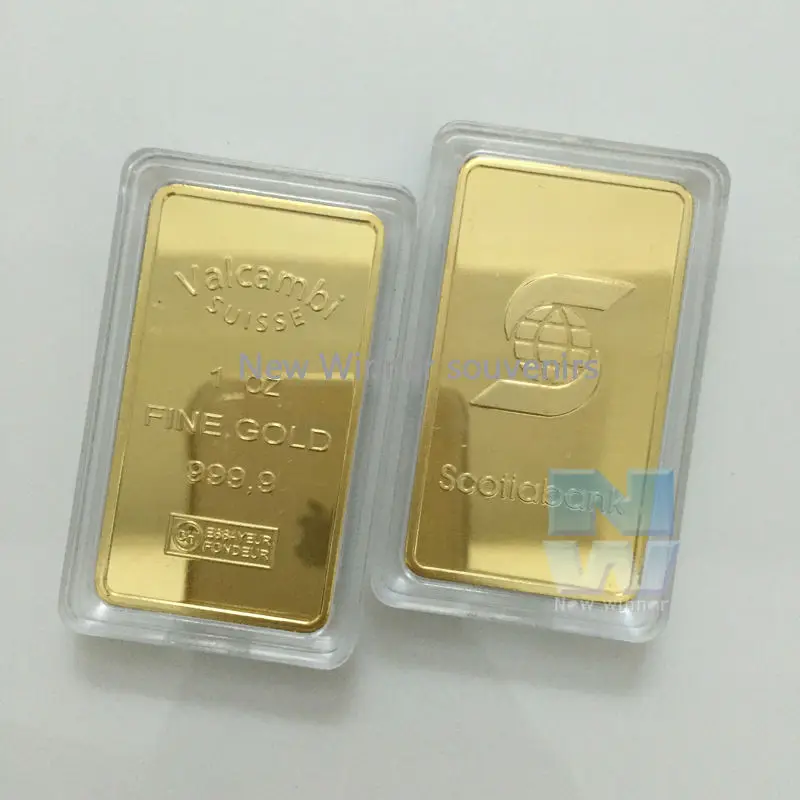 

5pcs/lot 1 oz 999 Gold Souvenirs Suisse Scotiabank gold Bullion Bar Free Shipping