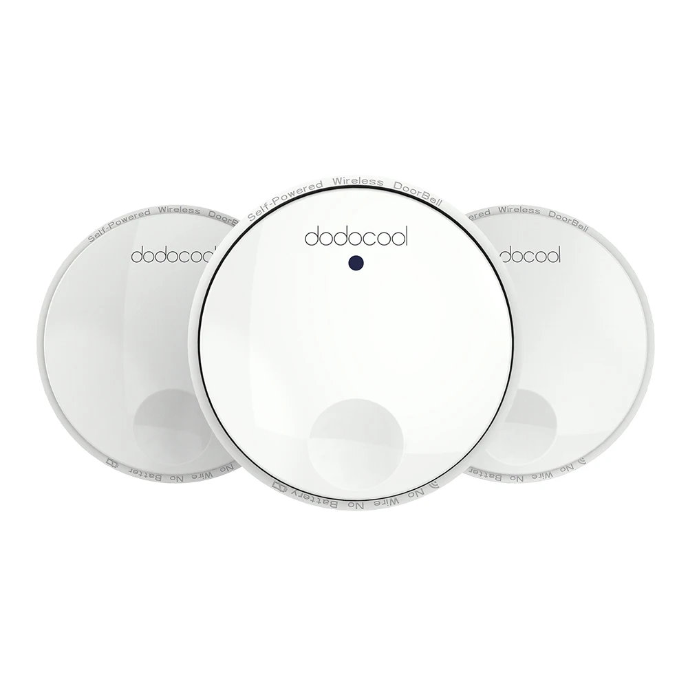 dodocool Self-powered Wireless Doorbell Remote Door Bell Chime No need battery IPX7 Waterproof 38 Melodie 262ft Range EU/US Plug