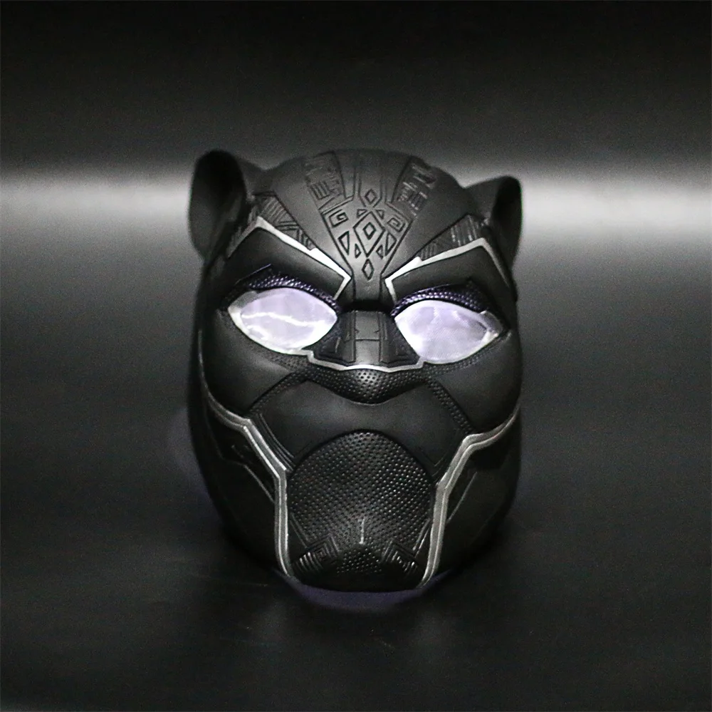 2018 Movie Avengers Infinity War Black Panther Helmet Cosplay Superhero LED Mask Halloween Matte Mask (8)