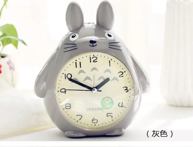  3 years warranty Cartoon Totoro alarm Clock Lovely Children Desk Clock Christmas Gift Student New Y