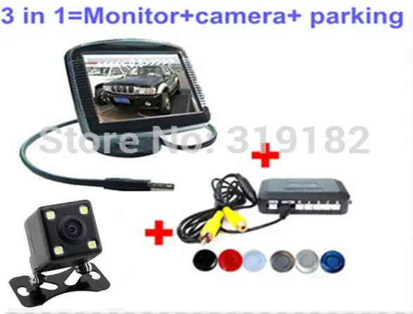 

Car Wireless Parking Monitor Video System 4.3/3.5 Inch Car TV LCD Monitor with visible Parking sensor and camera Wireless Kit