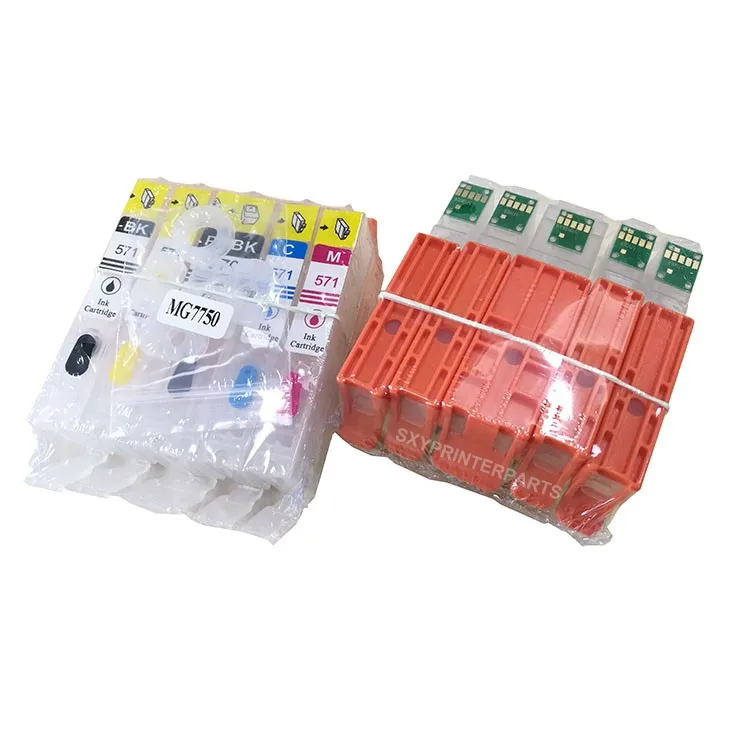 

Free shipping 5sets 5color Compatible MG7750 Empty ink cartridge for 570 571 XL inkjet printer parts