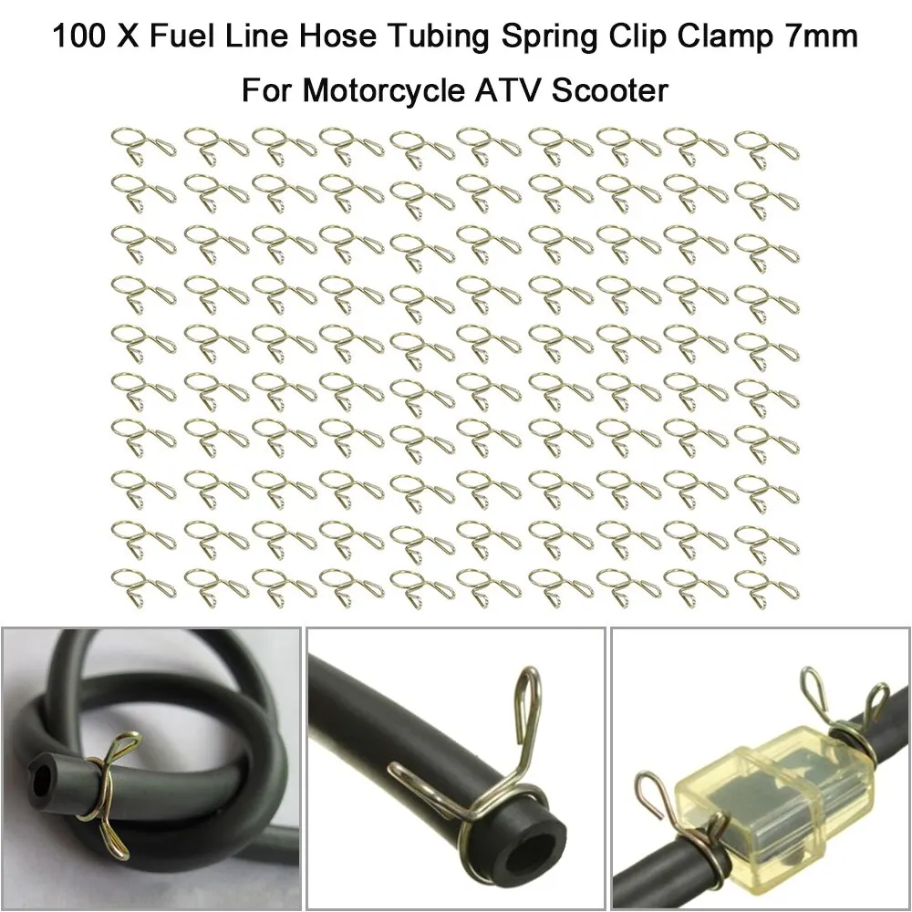 

Car Accessories 10X 20X 50X 100X Optional Fuel Line Hose Tubing Spring Clip Clamp 7mm For Motorcycle ATV Scooter