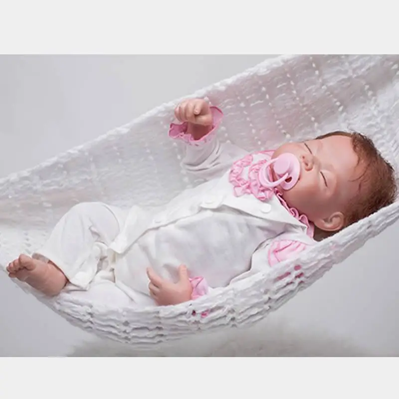 

New Style Reborn Baby Girl 20 Inch 50 cm Sleeping Princess Babies Real Touch Cloth Body Dolls With Hair Kids Birthday Xmas Gift