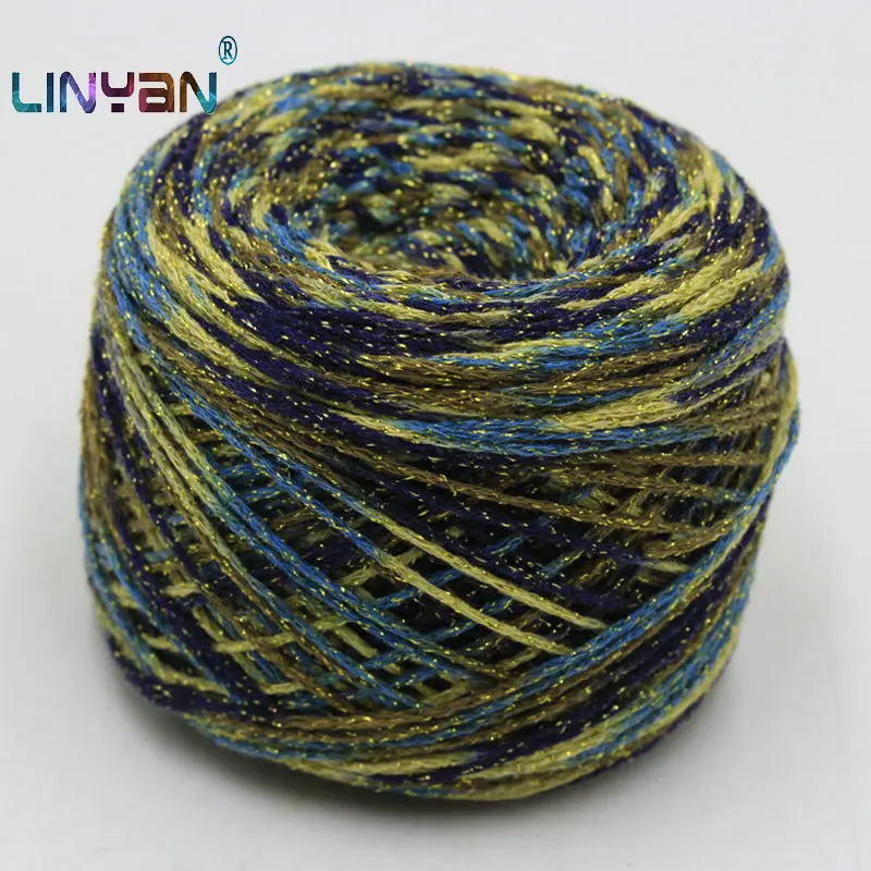 

100g/lot Yarn For Knitting& Crocheting matethreads DIY crochet Metallic + Cotton metallized thread Hand Knitting Blended ZL4