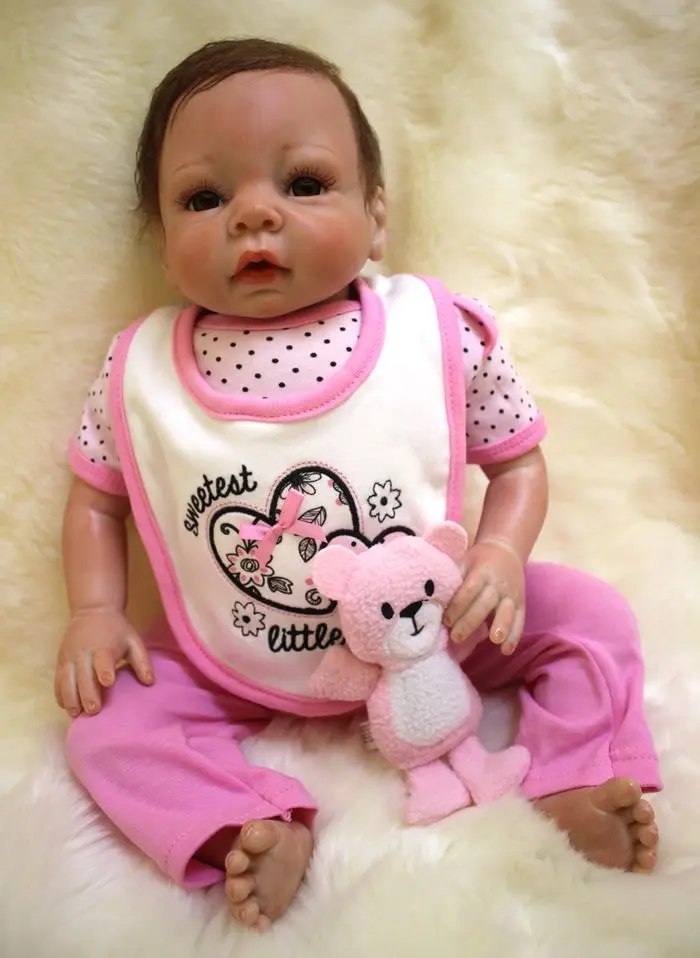 

Creative doll model DIY Reborn Baby Doll cloth Body 100% Silicone Baby Reborn Boneca big eyes toy Gift For Girls bebes menina