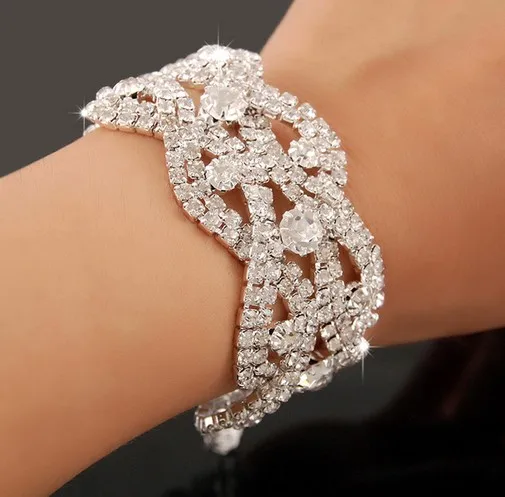 

5pcs/lot lady wedding Bridal party luxury Jewelry Crystal Rhinestone bracelet Bracelet jb093