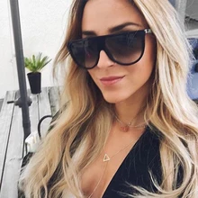 Модные женские солнцезащитные очки с плоским верхом, брендовые дизайнерские солнцезащитные очки унисекс больших размеров, женские солнцезащитные очки, Винтажные Солнцезащитные очки больших размеров