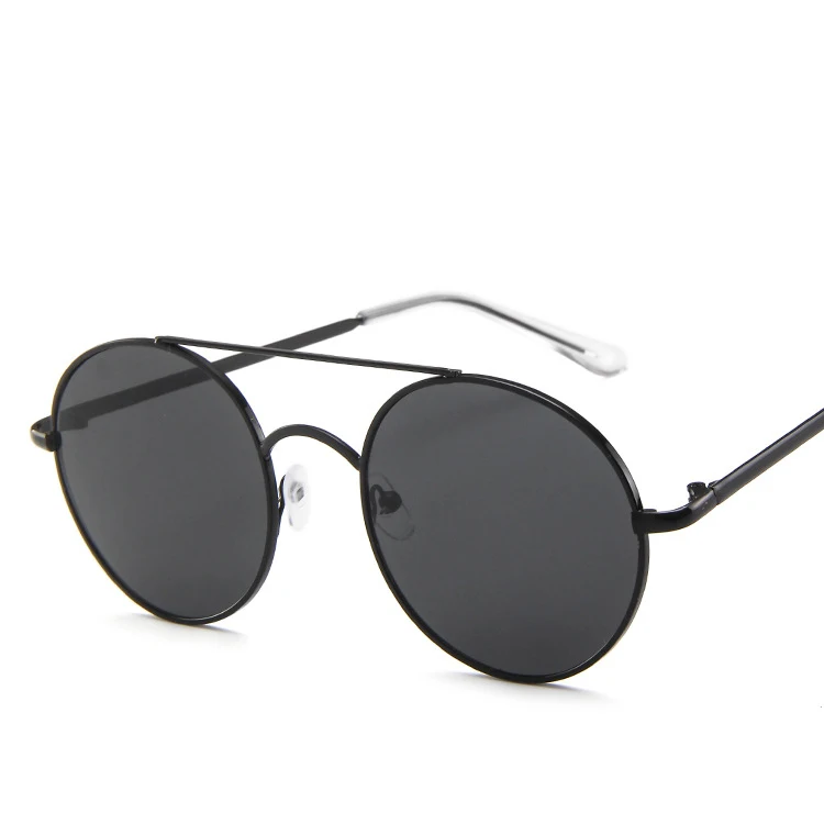 LeonLion, круглые солнцезащитные очки из сплава, женские винтажные очки, женские роскошные очки с океанскими линзами, зеркальные очки Oculos De Sol Feminino UV400 - Цвет линз: BlackGray