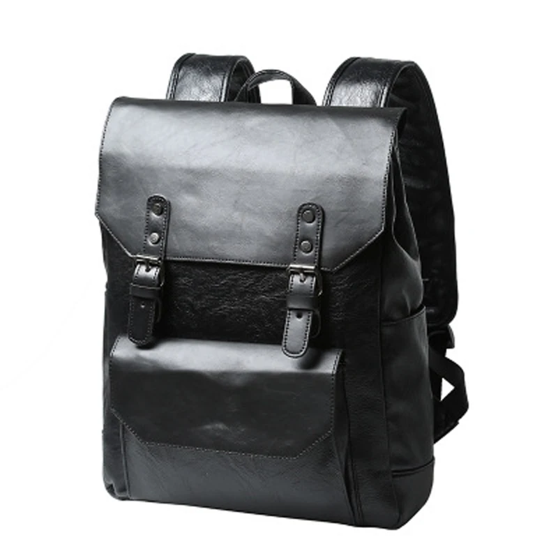 New Backpacks For Male Travelling bags PU Leather PU Leather School bag ...