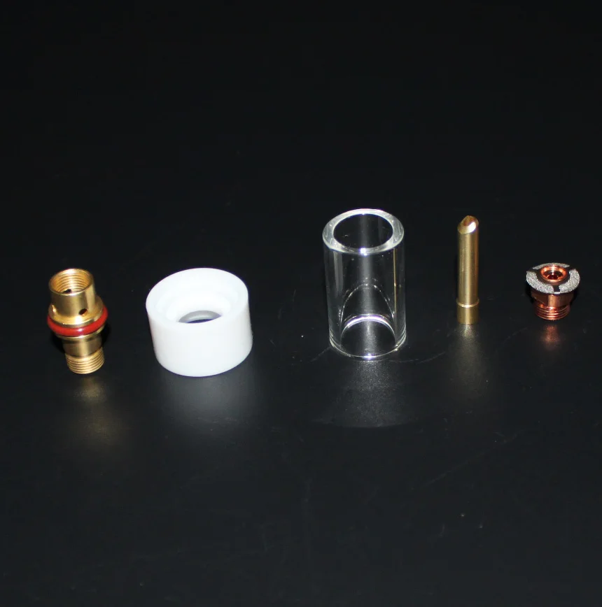 

5PCS TIG Welding Torch 2.4MM Collet Gas Lens Short Glass Cup For WP SR 17 18 26