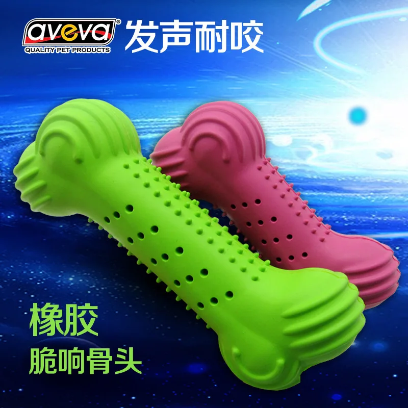 Красный межцифровой регион игрушки для домашних животных AVEVA резиновые Хрустящие звуковые кости игрушки для собак укус молярный зуб
