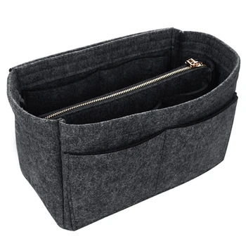 

AUAU-Make Up Organizer Felt Insert Bag for Handbag Travel Inner Purse Portable Cosmetic Bag Organizer Suitable for Neverfull H