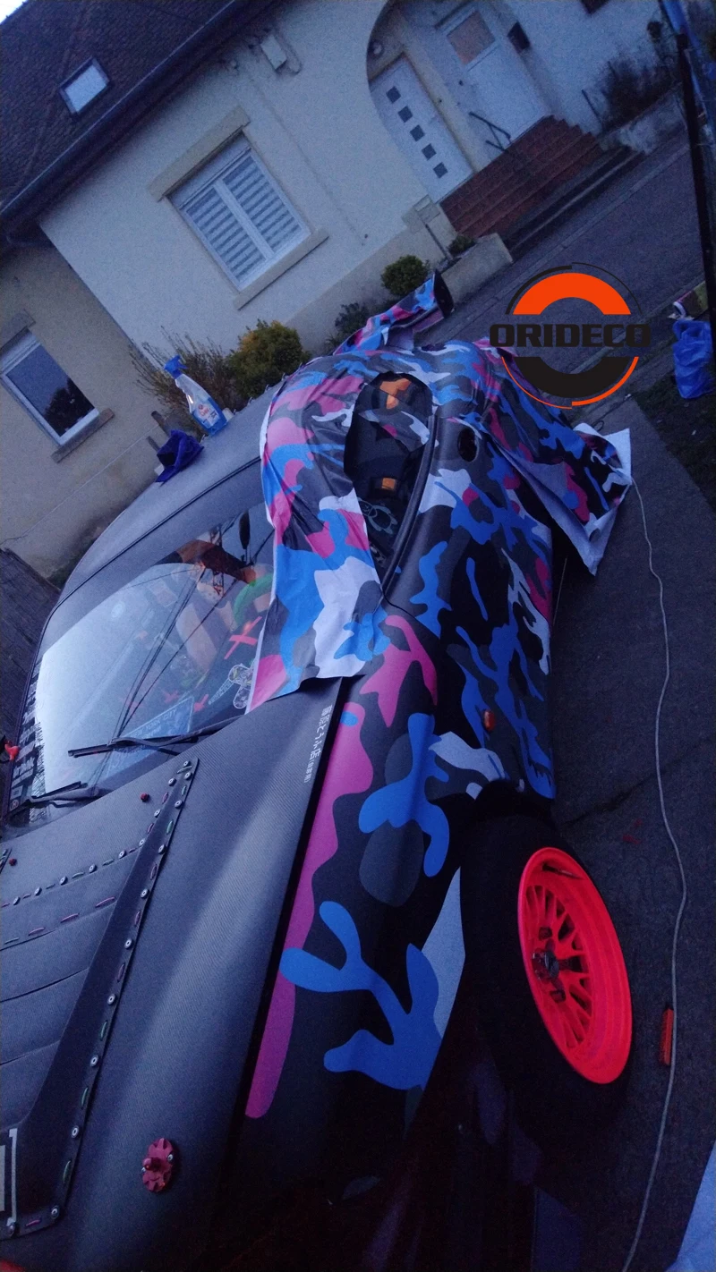 colorful Camo Wraps pink blue black camo vinyl wraps 11