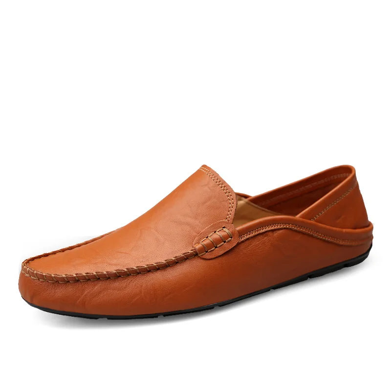 

High Quality Formal Men Genuine Leather Summer Casual Shoes Breathable Mens Loafers Leather Shoes Plus Size Big Size