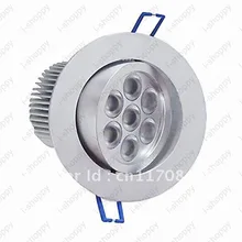 7 Вт Dimmable High power 7 светодиодный встраиваемый потолочный светильник для шкафа светильник Точечный светильник, лампочка теплая/чистая белая