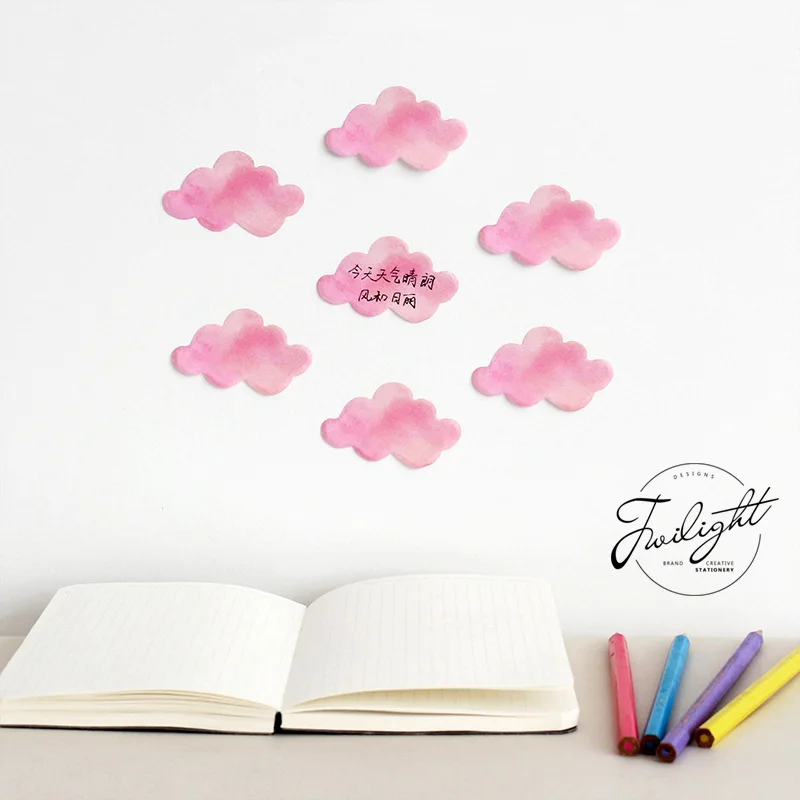 

30pcs Rainbow Cloud Creative memo pad, Cute Stationary, Self-Adhesive Sticky Notes, Stickers Post It Note for office Wholesale