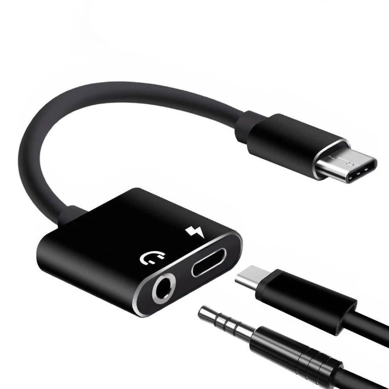 

USB Type C To 3.5mm Earphone Jack Adapter For Huawei xiaomi 9 Samsung Aux Audio Cable Headphone Charger Charging USB-C Converter