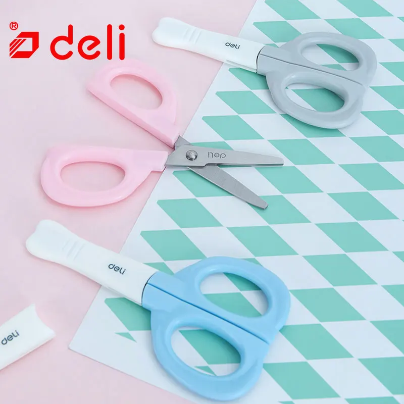 Deli 1 шт., пластиковые ножницы, Детские милые безопасные ножницы, подарок, Kawaii, для студентов, сделай сам, скрапбук, бумажный дневник, ремесленные инструменты, школьные принадлежности