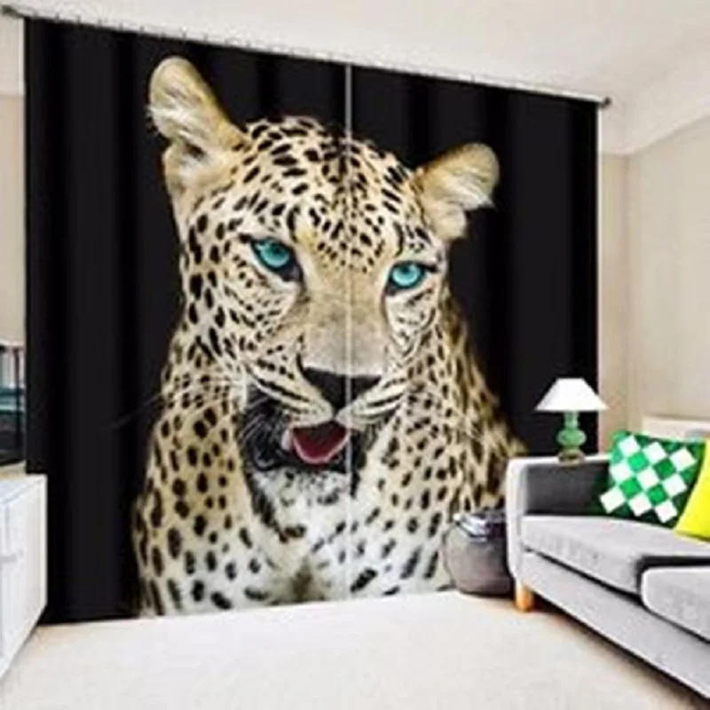 

Animal Leopard Luxury Blackout 3D Window Curtain Living Room kids bedroom Home Decor Cortina Drapes Rideaux pillowcase
