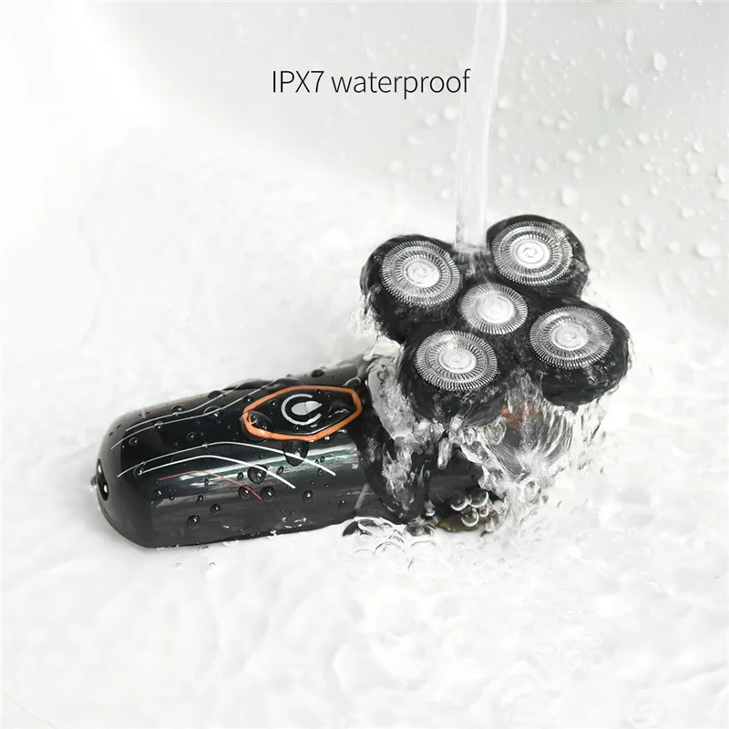 Вращающийся мокрый сухой уборки Чистящая бритва аккумуляторная электробритва для мужчин борода электрическая бритва USB лысый головка бритвенный станок P49