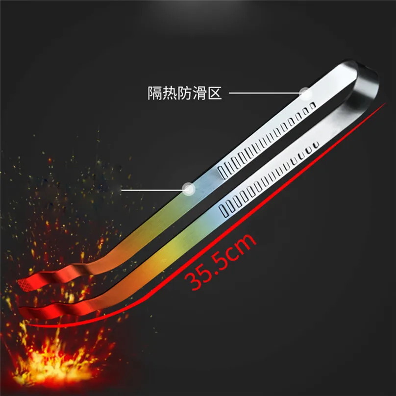 Extra Long Tong Kitchen Tongs Heat Resistant Cooking Tongs For BBQ Salads Barbecue Clip BBQ Tools #4A16 (2)
