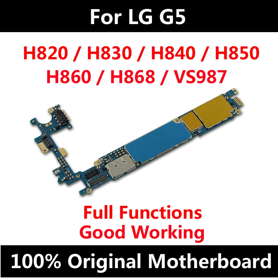 

For LG G5 H820 H830 H840 H850 H860 H868 VS987 32GB Original Factory Unlock Motherboard With Full Chips Android OS Logic Board
