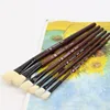 wool sheep flat tail oil painting brush Kids Watercolor Gouache Painting Pen Wooden Handle Paint Brush Set Drawing Art Supplies ► Photo 1/2