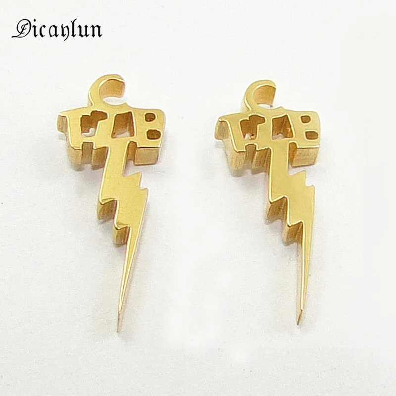 DICAYLUN ЭЛВИС украшение-гвоздик серьги Нержавеющая сталь УТС Lightning Gold черный, серебристый цвет, высокое качество, король merorial подарки