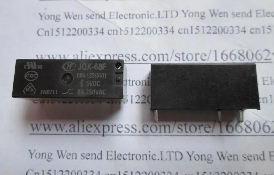 Реле JQX-68F-005-1ZS JQX-68F 005-1ZS 5VDC DC5V 5V 8A 250VAC 5PIN