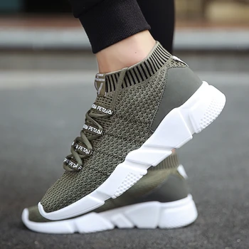 

UPUPER Spring Autumn White Shoes Men Casual Shoes Breathable Air Mesh Socks Sneakers Male Walking Zapatillas Deportivas Hombre