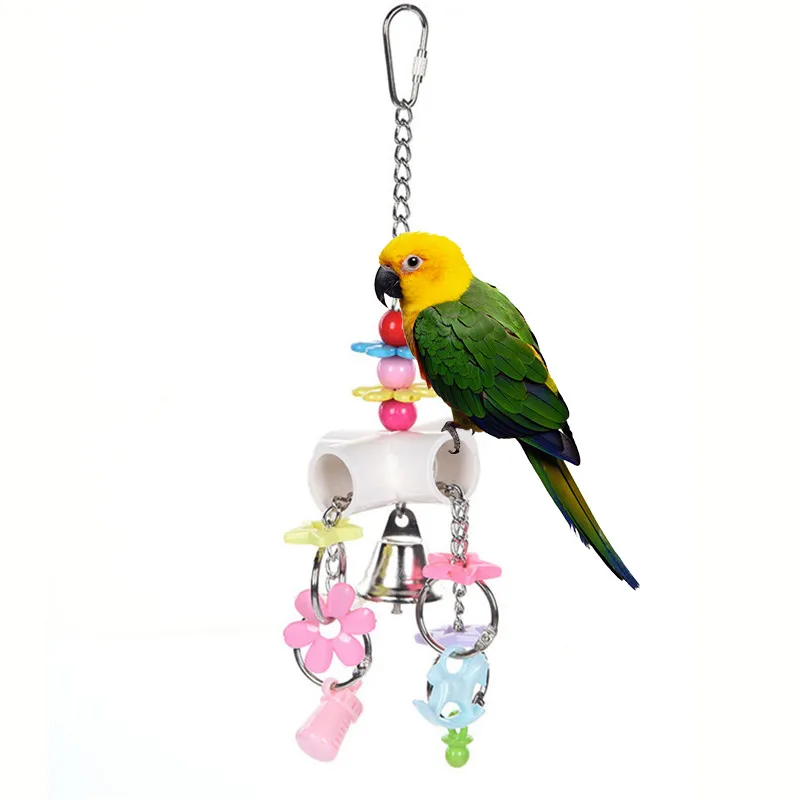 Misterolina Parrot Toys Plastic And Metal Colorful Pet Bird Hanging Chewing Toy Meet Parrots