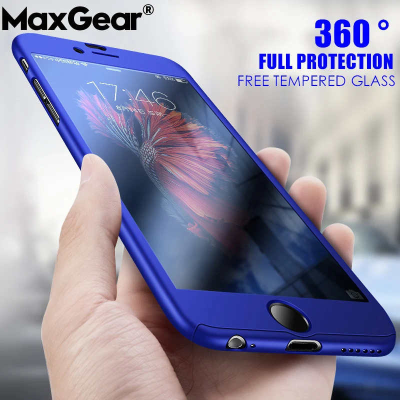 

360 Degrees Full Protective Phone Case For iPhone XR XS Max Full Shockproof Cover For iPhone X 6 6S 7 8 Plus Cases With Glass