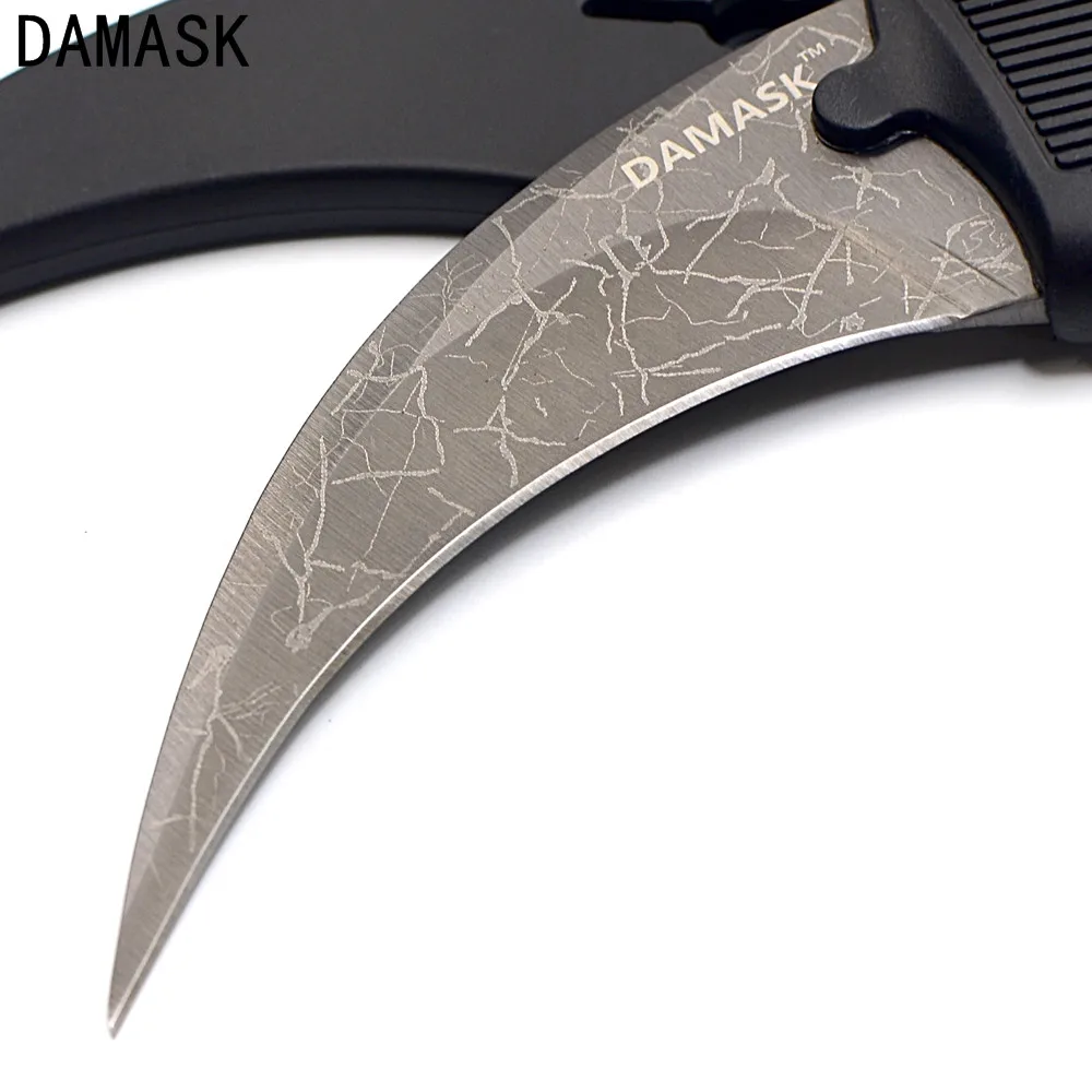 Damask CSGO Counter Strike Outdoor Karambit Camping Backpacking Hunting Fixed Blade Stainless Steel Knife Pocket Survival Tools Damask CSGO Counter Strike Outdoor Karambit Camping Backpacking Hunting Fixed Blade Stainless Steel Knife Pocket Survival Tools