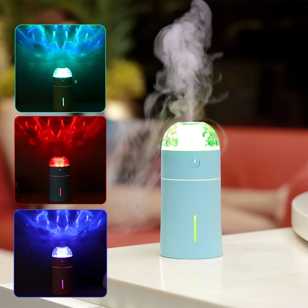 

Colorful LED Lamp Air Humidifier Projector Light USB Mini Mist Maker Ultrasonic Electric Essential Oil Aroma Diffuser for Home