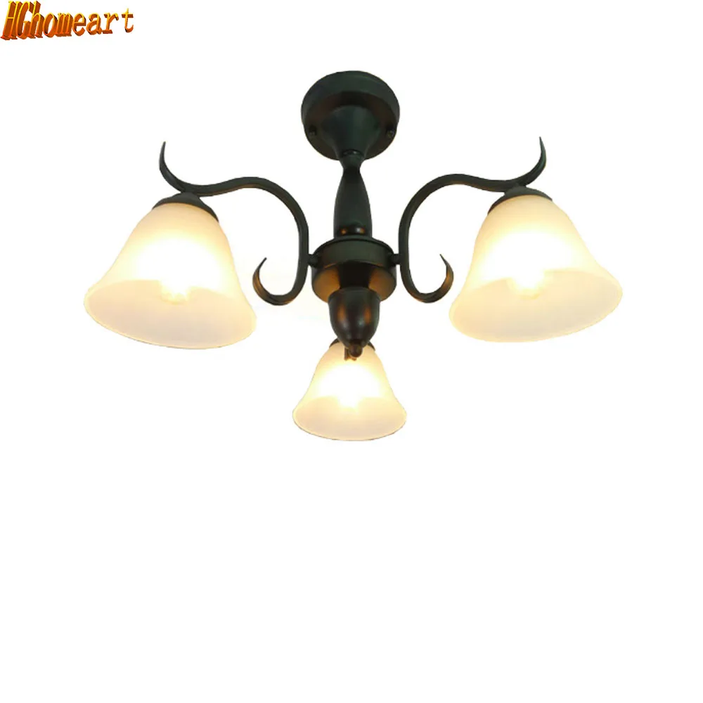 

HGhomeart European chandelier bedroom lamp living room lights restaurant Iron minimalist modern penthouse floor led chandeliers