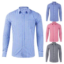 HEFLASHOR пивной фестиваль высокого качества мужские повседневные рубашки в клетку соцрубашки хлопок с длинным рукавом мужские платья рубашки