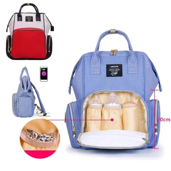 

USB Anti Theft Diaper Bag for Mommy Maternal Nappy Backpack Stroller Baby Care Organizer Nursing Changing Bags Bolsa Maternidade