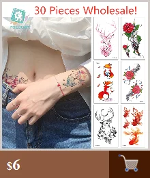Последние 2019 модное временная татуировка дизайн с пион Лотос персик тату павлин дизайн водонепроницаемый для рисунков на теле Стикеры для