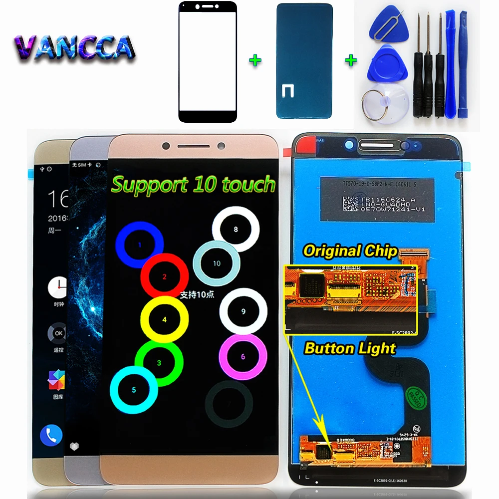 

Vancca IPS 5.7 inch LCD Display for LeTV Leeco Le Max 2 X820 touch screen Digitizer Assembly X821 X822 X823 X829 with Free Tools