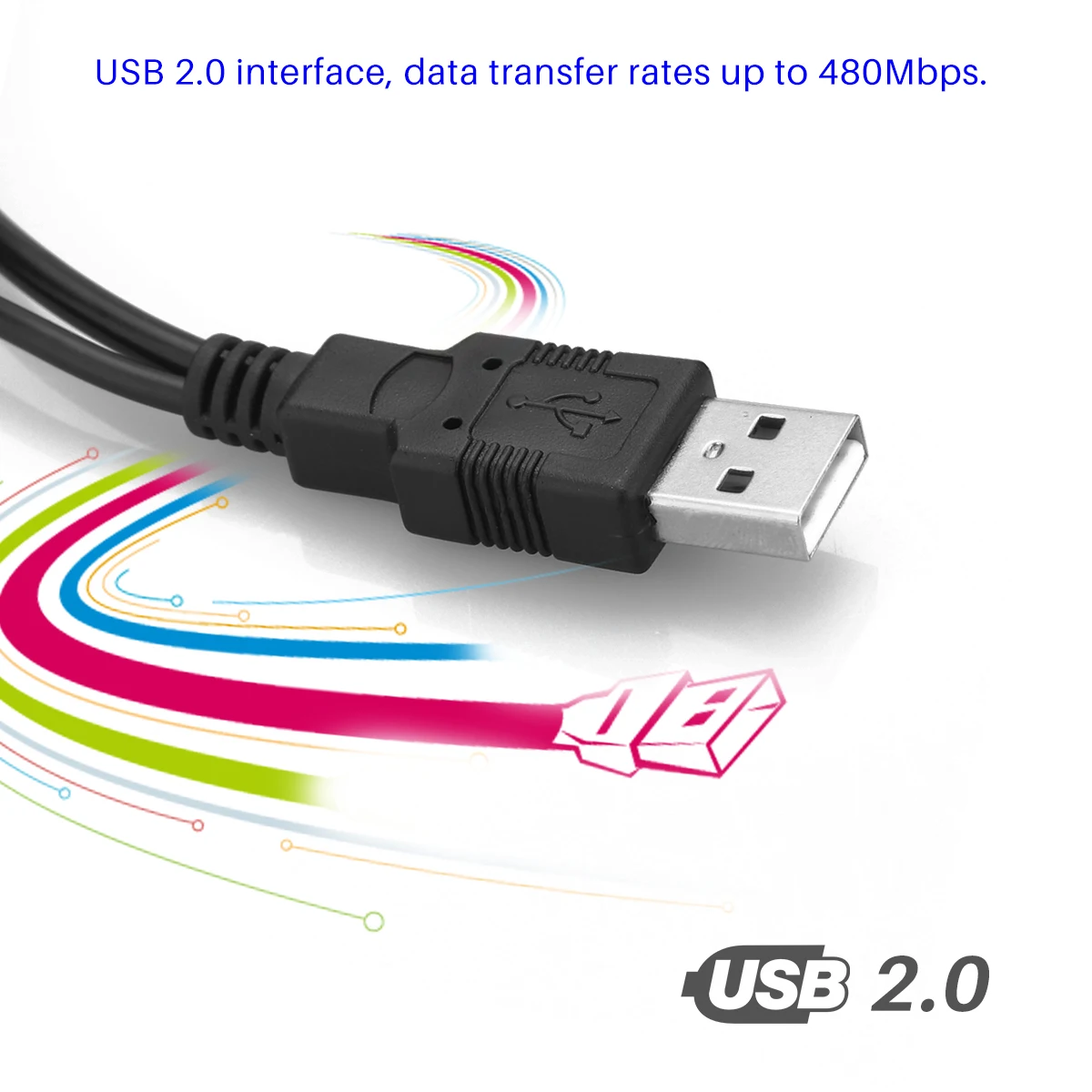 Кабель адаптер FORNORM 2 0 двойной USB для жестких дисков SATA 5 дюйма 3 15 + 7 Pin на USB|Кабели