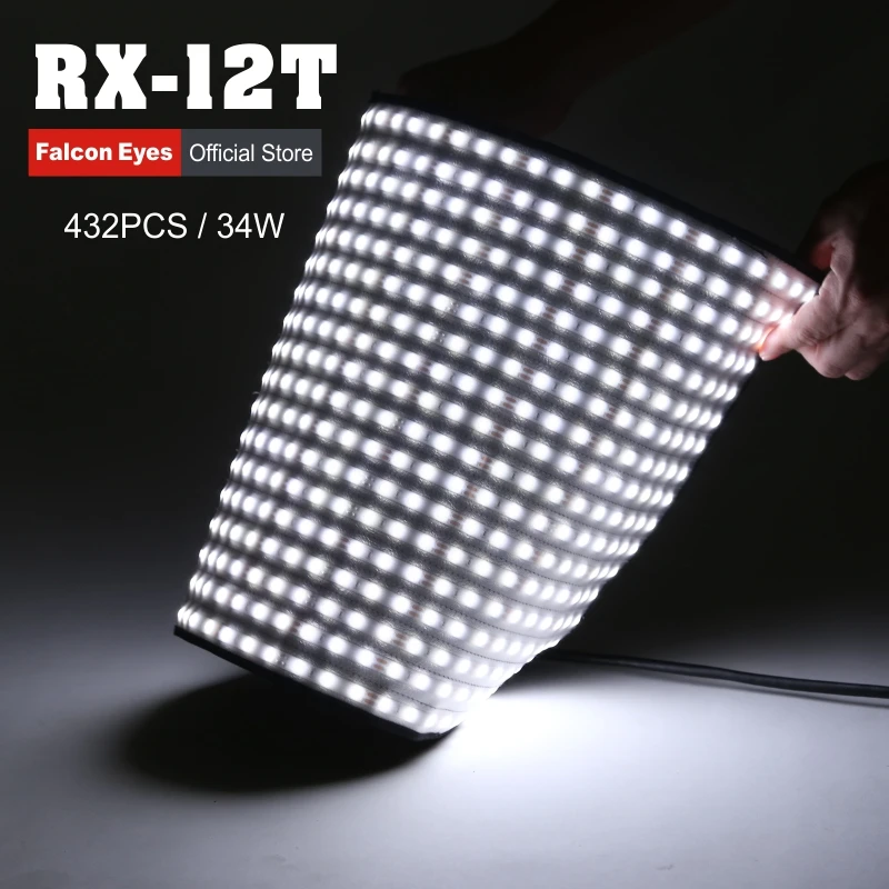 Falcon Eyes 34W Photo Light Portable LED Photo Light 280pcs Flexible LED Photo Light RX-12T