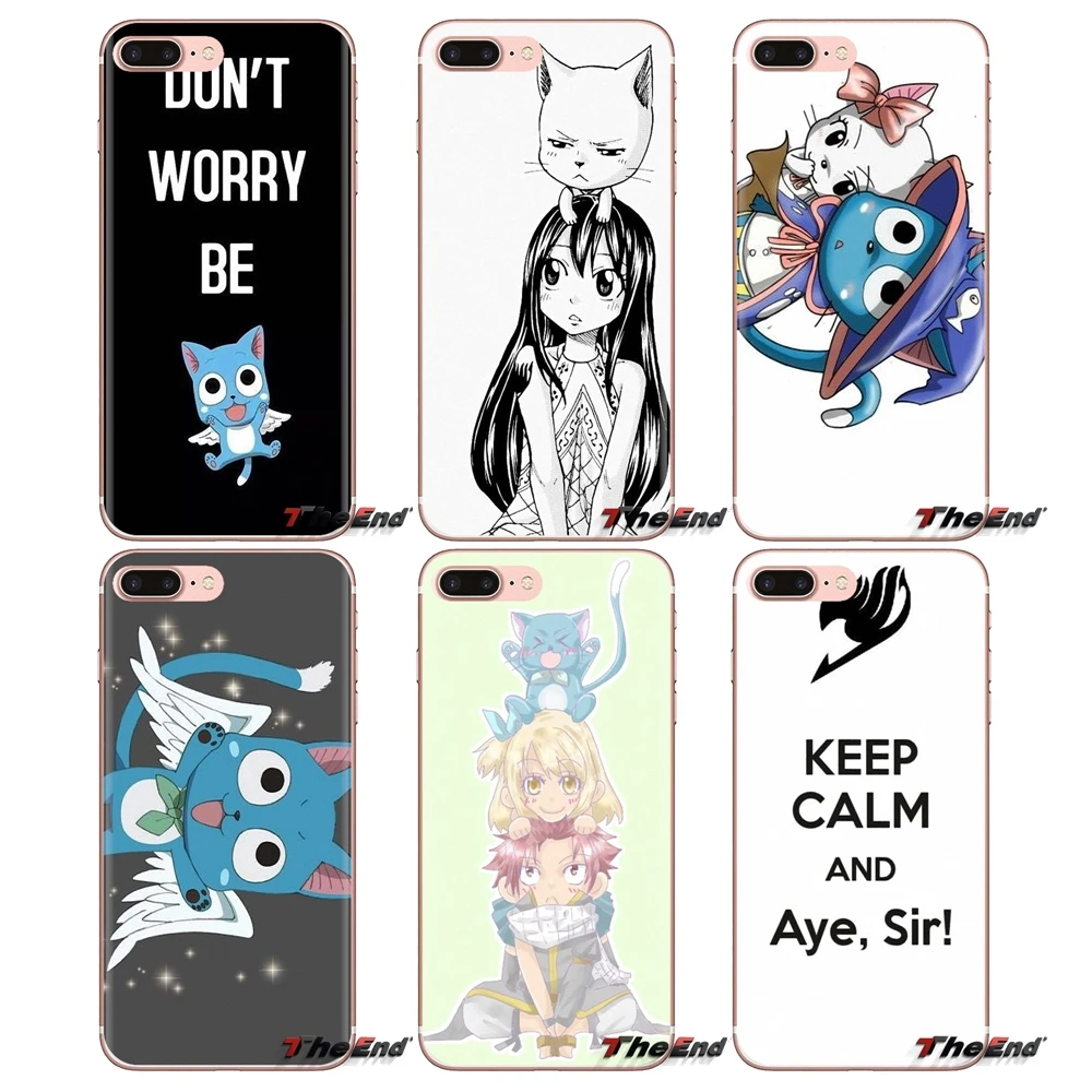 Transparent TPU Cover Bag Fairy Tail Happy Aye Sir Art For Samsung Galaxy J1 J2 J3 J4 J5 J6 J7 J8 Plus 2018 Prime 2015 2016 2017 |