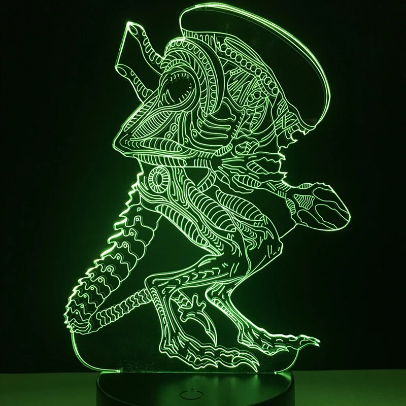 Горячая Распродажа 3d светильник Alien vs Predator Prometheus с USB подсветкой 7 цветов ночник