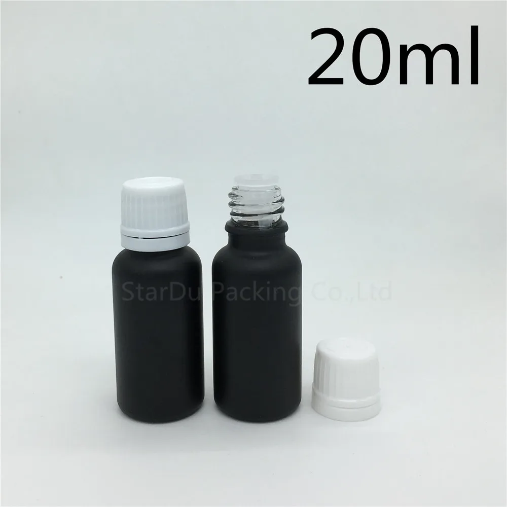 Download Free Shipping 200pcs 20ML Black Frosted Glass Bottle 20ml Vials Essential Oil Bottle white ...