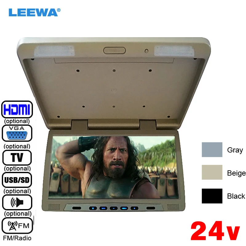 

LEEWA DC24V 20.1" inch Roof Mounted LCD Bus Monitor Car Bus Flip Down TFT LCD Monitor with IR Transmitter TV USB SD FM VGA HDMI